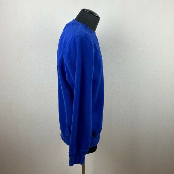 Izod Men’s Blue Fleece Pullover Sweatshirt Cotton Blend Crew Neck Long Sleeves M - Picture 6 of 9